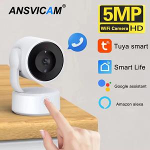 WIFI Tuya 카메라 실내 5MP 베이비 모니터 양방향 토크 4X 줌 PTZ 360 °    감시 카메라는 Alexa Google Smart Life를 지원합니다.