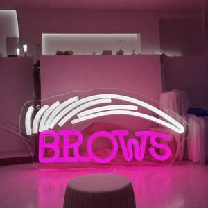눈썹 네온 사인 라이트 눈썹 네온 사인 미용실 LED 라이트 업 사인 눈썹 문신 라이트 업 사인 벽 아트 장식 네온