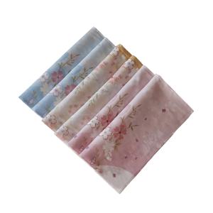 12Pcs 코튼 일본과 한국 여성의 인쇄 손수건 45cm 코튼 스퀘어 타월 손수건 선물 결혼식