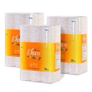 (1+1+1)내추럴데코30Mx30롤x3팩 (천연펄프+국내제조생산) 두루마리 휴지 화장지
