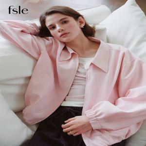 FSLE 2025 뉴 프렌치 바른 스타일 로우 글래머 숏 재킷 여성용 봄 가을 신상 루즈핏 오버사이즈 워크웨어 코트