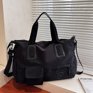 대용량 여성 여행 핸드백 여러 포켓 나일론 여행 스포츠 숄더백 여성용