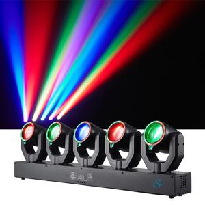 180w 5헤드 XY 회전 스테이지 디스코 조명 DMX512 사운드 제어 RGBW 빔+그린 레이저 다채로운 LED 파티 바 조명