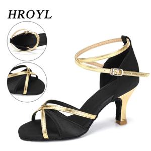 여성 라틴 댄스화 여성/소녀/숙녀용 볼룸 슈즈 모던 탱고&살사 중간 굽 댄스화 연습용 샌들 7cm
