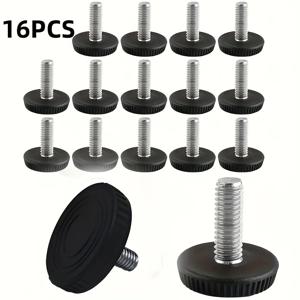 16개 M8 조절식 나사형 가구 다리 - 테이블, 캐비닛, 의자, 스툴용 수평 발 나사