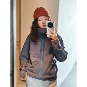 파타 경량 아웃도어 재킷 후드형 방풍 방수 스포츠 코트 폴리에스터 섬유 긴팔 지퍼 클로저 남성용 재킷