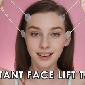 보이지 않는 페이스 리프트 테이프 및 밴드 세트, 4개의 조절 가능한 탄성 스트랩이 있는 18개 저자극성 투명 리프팅 패치