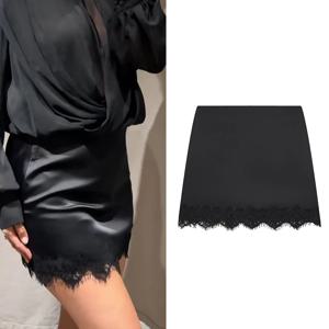 여성 미니 레이스 스커트 섹시한 A라인 플리츠 하이웨이스트 스커트 봄 여름 신상 레이스 숏 스커트