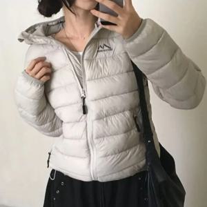 여성용 코튼 재킷 후드형 경량 아웃도어 겨울 코트 슬리밍 보온 통기성 베스트 스타일 그레이 베이직 봄 2026