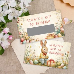 24개 빈 스크래치 카드, 부활절 행운 스크래치 카드, 휴일 서프라이즈 스크래치 카드, 파티 장식, DIY 카드