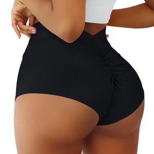 여성용 부티 쇼츠 하이웨이스트 V백 스크런치 운동 요가 짐 쇼츠 댄스 피트니스 러닝 핫팬츠 힙업 레이브 바텀스