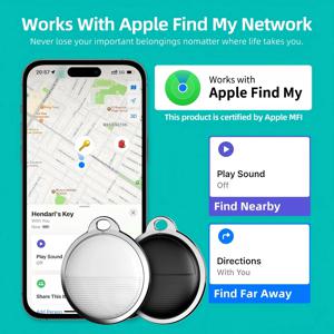 애플 iOS 전용 에어태그 분실 방지 GPS 추적기 열쇠 지갑 및 애완동물 원격 정밀 위치 추적 원클릭 통화