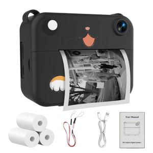 디지털 어린이 카메라 키즈 카메라 즉석 인화 사진 HD 비디오 레코더 미니 열 프린터 최고의 생일 축제 선물 1080p