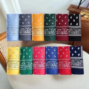 1/4개 헤드 랩 스카프 코튼 반다나 헤어밴드 남녀 공용 야외 카우보이 스포츠 헤드웨어 손목 헤어랩 양면 헤어 스카프