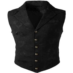 남성용 중세 고딕 롱 베스트, 빈티지 스팀펑크 빅토리아 시대 의상 조끼, 할로윈 코스프레 정장 재킷, 르네상스 LAR