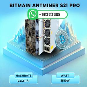 JY 핫세일즈! 7개 구매 시 4개 무료 제공 새로운 Bitmain Antminer S21 Pro 245T 3675W 비트코인 ​​BTC ASIC 채굴기(PSU 포함), 재고 있음