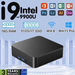 코어 i9 9900U 미니 PC 윈도우 11 32GB DDR4 512GB 1TB 2TB SSD 휴대용 게이밍 미니 PC WiFi6 BT5.2 4K 미니 컴퓨터 PC 데스크탑