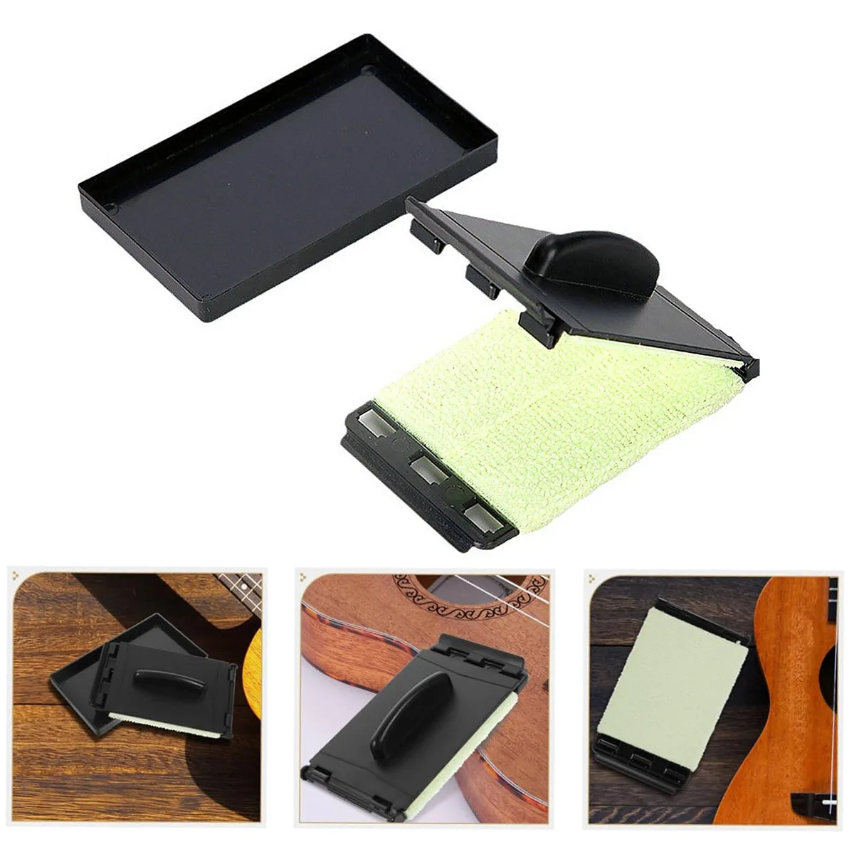 Miwayer 기타 스트링 클리너 도구 - 양면 극세사 패드, 기타, 베이스, 우쿨렐레용 재사용 가능한 휴대용 스트링 클리너