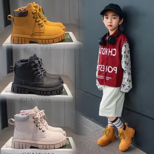 패션 소년 소녀 짧은 부츠 미끄럼 방지 영국 스타일 부츠 어린이 사이드 지퍼 디자인 싱글 부츠 가죽 부츠 미끄럼 방지