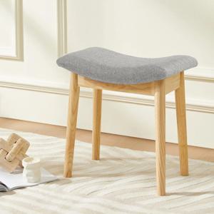 화장대 의자 화장대 의자 안장 쿠션 단단한 나무 다리가 있는 오토만 의자 의자, 현대적인 피아노 벤치 메이크업 및 발판