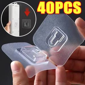 양면 접착 벽 걸이 걸이 강력한 투명 흡입 컵 보관 소켓 후크 욕실 주방 침실 후크 키트