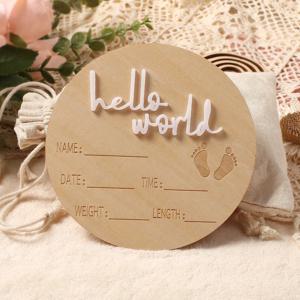 Ylsteed 안녕하세요 세계 아기 사진 소품 아이디어 아기 Photoshoot 나무 소품 출생 사진 아이디어를 축하하기 위해 신생아 포즈 소품