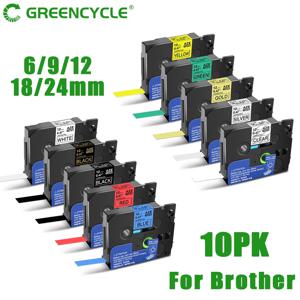 GREENCYCLE 5/10Pcs Brother Tze-231 Tze231 221 241 335 Brother P-touch PTH110 라벨 메이커와 호환되는 12mm 적층 테이프