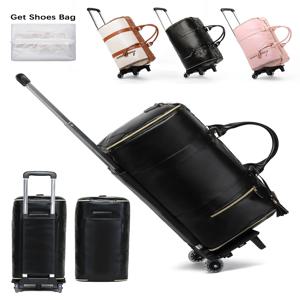뜨거운 롤링 PU 가죽 여행 가방 접이식 스토리지 공항 핸드백 여행을위한 휴대용 수하물 내구성 비즈니스에 편리함