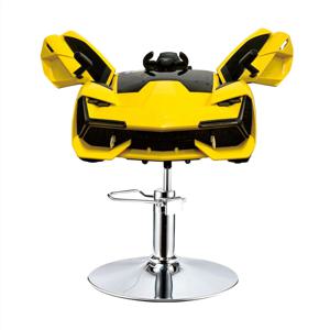 어린이 전기 이발 시트 자동차 미용 의자 리프팅 회전 의자 음악 어린이 자동차 헤어 살롱 어린이 헤어 C
