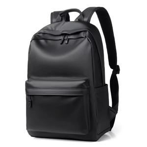 새로운 패션 남자 PU 가죽 배낭 십대를위한 블랙 학교 가방 15.6 인치 노트북 배낭 Mochila Masculina 고품질