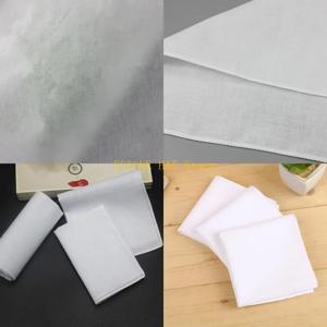 49MF 성인 흰색 손수건면 스퀘어 슈퍼 소프트 세척 가능한 한키 DIY 액세서리