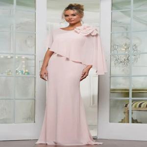 맞춤형 우아한 쉬폰 수제 꽃 주름 스트레이트 O넥 롱 드레스 맞춤형 행사 드레스 고품질 모던 스타일