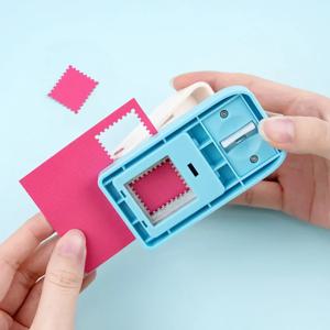 1x0.8인치 직사각형 우표 펀치 레버 액션 공예 펀치 종이 공예 스크랩북 다양한 재료 펀칭 도구