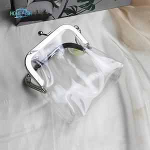 홈피쉬 1개 PVC 투명 미니 동전 지갑 휴대용 미니 방수 화장품 보관 여행용 메이크업 가방 소녀 및 여성용