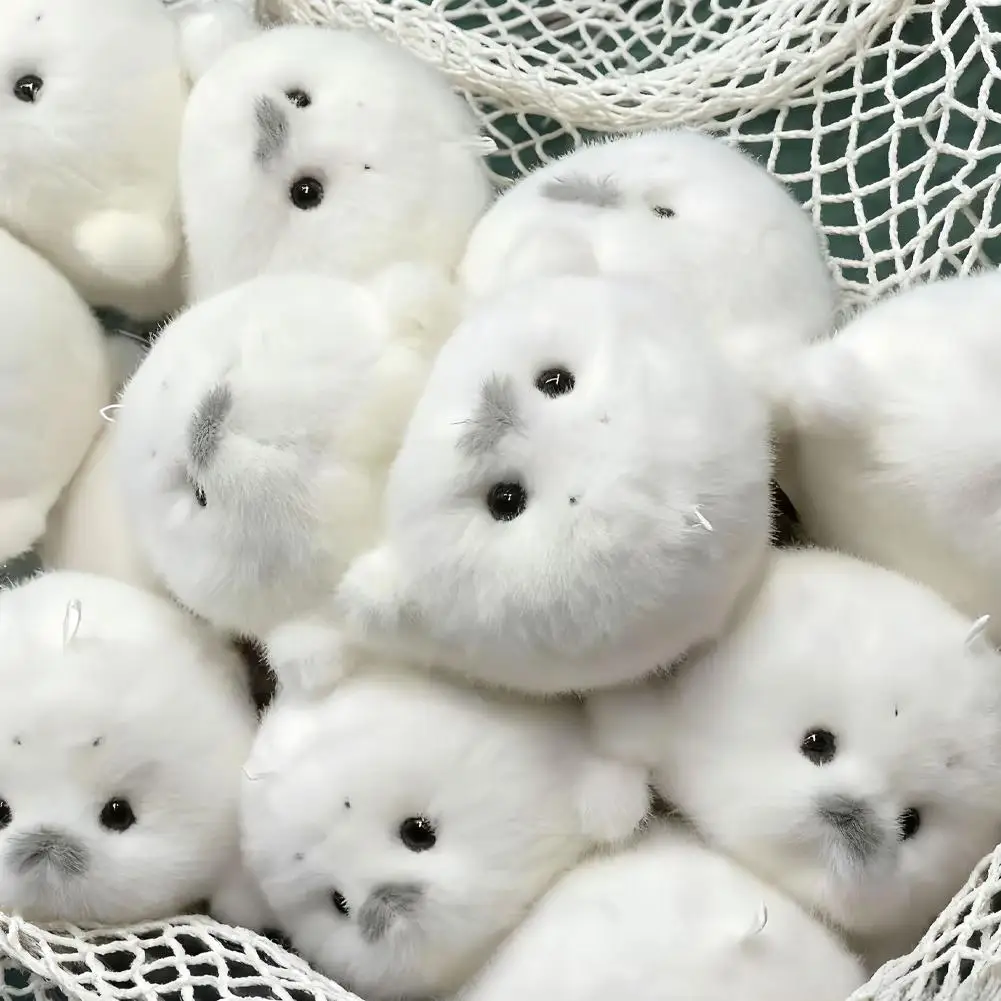 귀여운 물개 플러시 키체인 부드러운 카와이 물개 인형 동물 펜던트 자동차 장식품 패션 봉제 인형 키링 자동차 키 액세서리