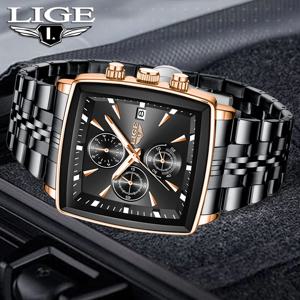 2026 LIGE 최고급 명품 남성용 시계 패션 캐주얼 쿼츠 손목시계 방수 야광 스틸 남성 시계 커플 시계