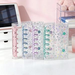 A7 사이즈 글리터 문구 바인더 노트북 쉘 포켓 노트패드 DIY 엽서 수집 휴대용 핸드 어카운트 북 쉘