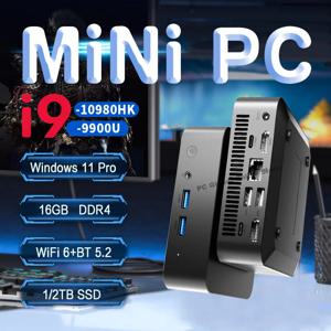 미니 PC 윈도우 11 프로 코어 i9-10980HK/i9-9900U 16GB DDR4 1TB SSD PC 게이머 컴퓨터 듀얼 WIFI 6 BT5.2 4K HD 미니 게이밍 데스크탑
