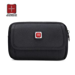 JANGEAR 수평 캔버스 듀얼 핸드폰 홀스터 스마트 폰 벨트 파우치 남성용 다목적 지퍼 벨트 루프 파우치 숄더 백