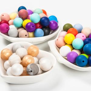 12mm 아기 Teether 실리콘 구슬 Diy 젖꼭지 체인 팔찌 Bpa 무료 Chewable 라운드 실리콘 구슬 액세서리 신생아
