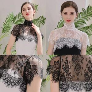 탈착식 레이스 가짜 칼라 블라우스 숄 랩, 자수 쉬폰 가짜 칼라 탑 숄 장식, 의류 액세서리, 신제품