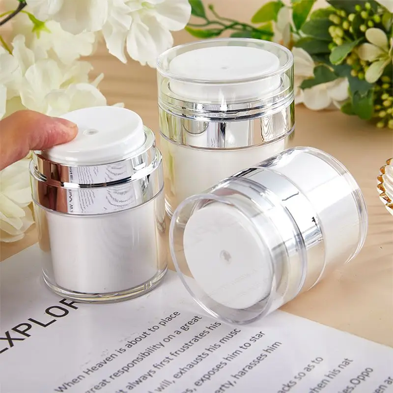 15/30/50ml 에어 펌프 보습제 용기 빈 크림 소분용 진공 병 스킨케어 얼굴 화장품 로션 크림용