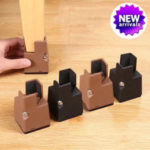 4PCS 조정 가능한 가구 다리 라이저 헤비 듀티 스퀘어 라운드 침대 발 패드 2 4 인치 소파 테이블 의자 다리 라이저 나사 클램프