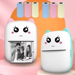 새로운 휴대용 미니 프린터 무선 블루투스 안드로이드 iOS 모바일 사진 열전 사 프린터 태그 종이 롤이있는 Termica 라벨 메이커