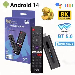 네트워크 미디어 플레이어용 스마트 TV 박스, TV 98 ATV 미니 스틱, 안드로이드 14 TV 스틱 HDR 셋톱 박스, 8K 비디오 와이파이, 2.4/5G 스트리밍