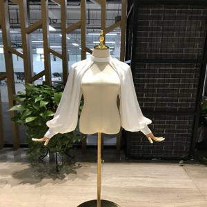 쉬폰 얼룩 매달려 목 긴 소매 홀터넥 웨딩 드레스 소매 신부 액세서리 분리형 퍼프 이동식 장갑