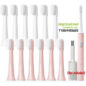 MIJIA T100 Mes603 전동 칫솔 진공 듀폰 소프트 브리슬 적합한 노즐용 6/12Pcs 교체용 브러시 헤드