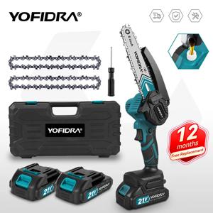 요피드라 6인치 전기 체인톱 무선 오일러 정원 목재 절단 벌목 가지치기 톱 파워툴 (마키타 21V 배터리 핀용)