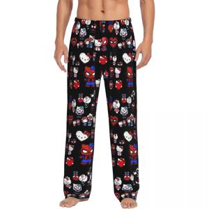 맞춤형 남성 고양이 패턴 파자마 바지 프린트된 귀여운 클래식 슬립웨어 바지 주머니 포함