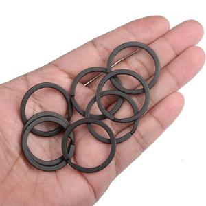 블랙 메탈 플랫 키링 라운드 걸쇠 거치대 커넥터 클립, DIY 분할 키체인 키링 펜던트 쥬얼리 액세서리, 10 개, 20 개